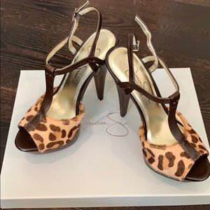 Jessica Simpson Gano Stiletto T-Strap Leopard